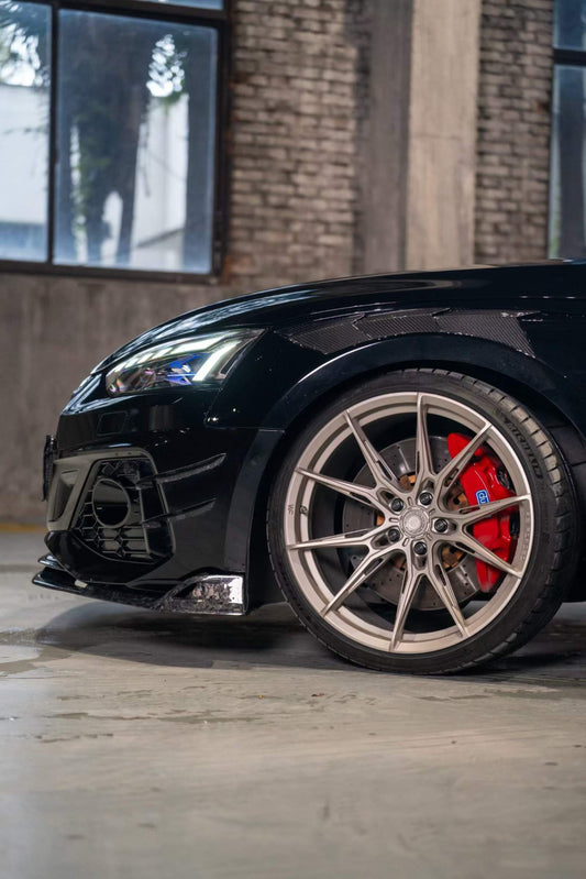 Audi RS5 B9.5 2020 2021 2022 2023 2024 2025 with Aftermarket Parts - AE Style Front Canards Carbon Fiber from ArmorExtend