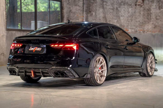 Audi S5 A5 (with s-line bumper, does not base model) B9.5 2020 2021 2022 2023 2024 with Aftermarket Parts - AE Rear Diffuser & Canards Carbon Fiber from ArmorExtend