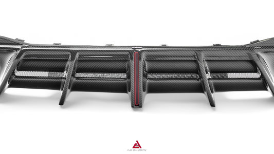Audi S7 A7 (with S-bumper) C8 2019-ON with Aftermarket Parts - AE ART Rear Diffuser & Canards Dry Pre-preg Carbon Fiber from ArmorExtend