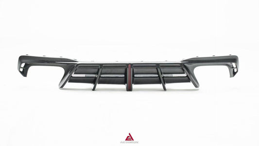 Audi S7 A7 (with s-line bumper) C8 2019-ON with Aftermarket Parts - AE ART Rear Diffuser & Canards Carbon Fiber from Armorextend