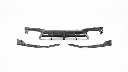 Audi S7 A7 (with s-line bumper) C8 2019-ON with Aftermarket Parts - AE ART Rear Diffuser & Canards Carbon Fiber from Armorextend