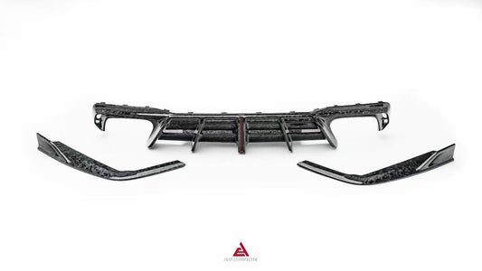 Audi S7 A7 (with S-bumper) C8 2019-ON with Aftermarket Parts - AE ART Rear Diffuser & Canards Dry Pre-preg Carbon Fiber from ArmorExtend