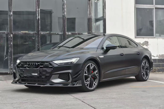 Audi S7 A7 (with S-bumper) C8 2019-ON with Aftermarket Parts - ART V2 Style Front Lip Dry Pre-preg Carbon Fiber from ArmorExtend