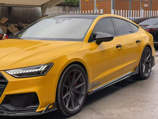 Audi S7 A7 (with s-line bumper) C8 2019 2020 2021 2022 2023 2024 with Aftermarket Parts - AE Style Front Lip Carbon Fiber from ArmorExtend
