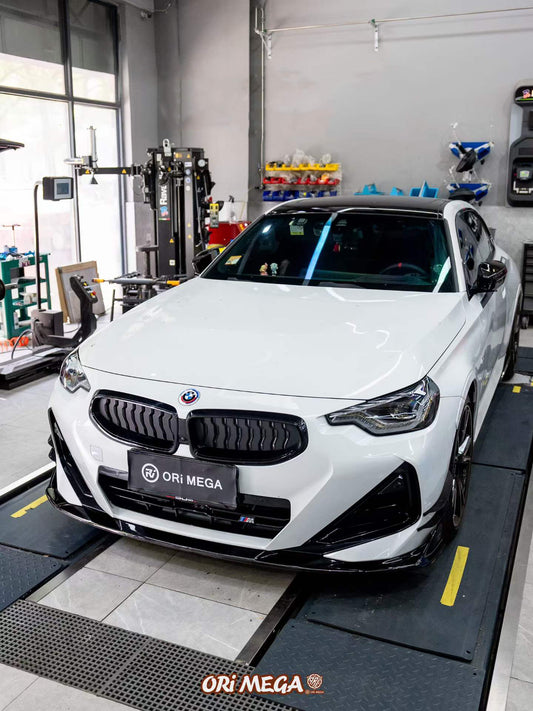 BMW 2 Series G42 230i (With M-Package Bumper) M240i 2022 2023 2024 with Aftermarket Parts - AE Style Front Canards Carbon Fiber from ArmorExtend