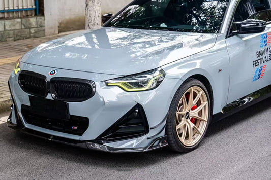 BMW 2 Series G42 230i (With M-Package Bumper) M240i 2022 2023 2024 with Aftermarket Parts - AE Style Front Canards Carbon Fiber from ArmorExtend