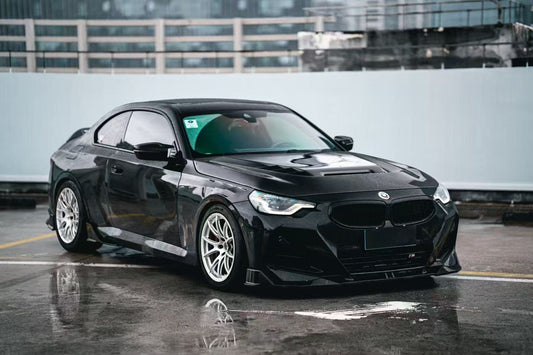 BMW M2 / C G87 2023 2024 & 2 Series 230i M240i G42 2022 2023 2024 with Aftermarket Parts - AE Style Hood Bonnet Double-sided Carbon Fiber from ArmorExtend