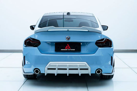 BMW 2 Series M240i 230i (With M-Package Bumper, does not fit base model) G42 2022-ON with Aftermarket Parts - AE Style Rear Diffuser & Canards ABS from ArmorExtend