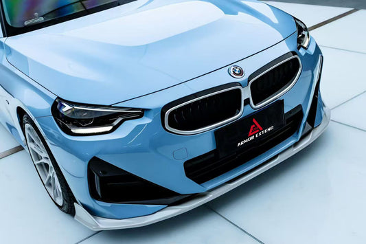 BMW 2 Series M240i 230i (With M-Package Bumper, does not fit base model) G42 2022-ON with Aftermarket Parts - AE Style Front Lip ABS from ArmorExtend