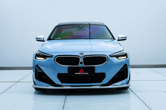 BMW 2 Series M240i 230i (With M-Package Bumper, does not fit base model) G42 2022-ON with Aftermarket Parts - AE Style Front Lip ABS from ArmorExtend