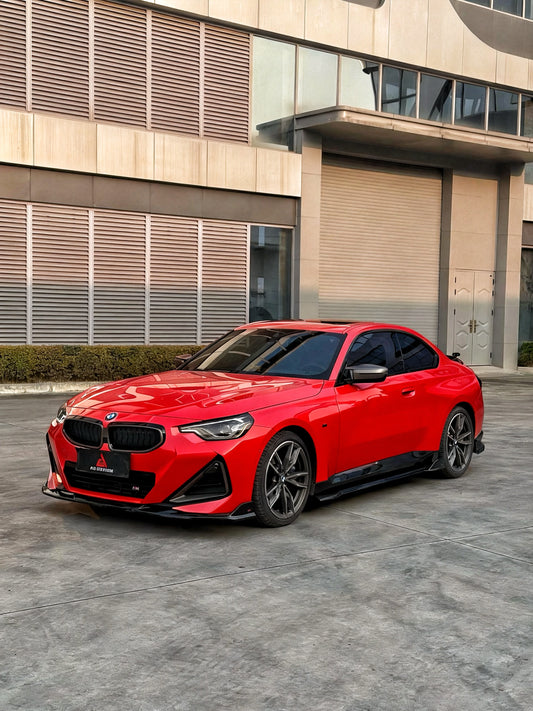 BMW 2 Series M240i 230i (With M-Package Bumper, does not fit base model) G42 2022-ON with Aftermarket Parts - AE Style Front Lip ABS from ArmorExtend