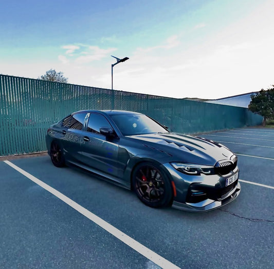 BMW 3 Series 330i M340i G20 G21 (Fits both Pre-LCI & LCI) 2019 2020 2021 2022 2023 2024 with Aftermarket Parts - AE Style Front Fenders Carbon Fiber from ArmorExtend