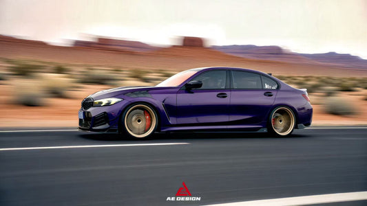 BMW 3 Series 330i (With M-Package Bumper, does not fit base model) M340i LCI G20 G21 2023-ON with Aftermarket Parts - Plustic Style Front Lip ABS from ArmorExtend