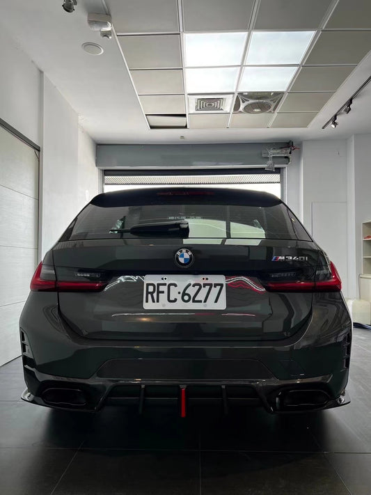 BMW 3 Series 330i (With M-Package Bumper, does not fit base model) M340i LCI G20 G21 2023 2024 2025 with Aftermarket Parts - AE V2 Style Rear Diffuser & Canards Carbon Fiber from ArmorExtend