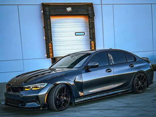 BMW 3 Series 330i M340i G20 G21 (Fits both Pre-LCI & LCI) 2019 2020 2021 2022 2023 2024 with Aftermarket Parts - AE Style Front Fenders Carbon Fiber from ArmorExtend