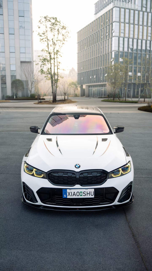 BMW 3 Series 330i (With M-Package Bumper, does not fit base model) M340i LCI G20 G21 2023 2024 with Aftermarket Parts - Plustic Style Front Lip ABS from?ArmorExtend