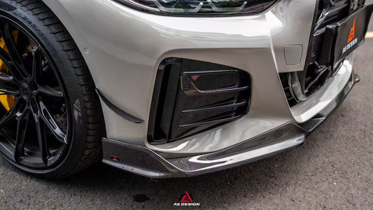 BMW I4 M50 / e Drive 40 (with M-package bumper, does not fit base model) I4 M50 / e Drive 40 & 4 Series Gran Coupe M440i 430i (with M-package bumper, does not fit base model) G26 2022 2023 2024 with Aftermarket Parts - AE Style Front Lip Carbon Fiber / ABS from ArmorExtend