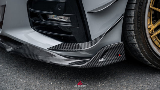BMW 4 Series M440 430 (With M-Package Bumper, does not fit base model) G22 G23 2020-ON with Aftermarket Parts - ART Fiber Front Lip Dry Pre-preg Carbon Fiber from ArmorExtend