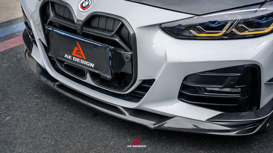 BMW 4 Series M440 430 (With M-Package Bumper, does not fit base model) G22 G23 2020-ON with Aftermarket Parts - ART Fiber Front Lip Dry Pre-preg Carbon Fiber from ArmorExtend