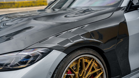 BMW 4 Series M440 430 G22 G23 2020-ON & 4 Series M440 430 G26 2022-ON with Aftermarket Parts - ART Hood Bonnet Dry Pre-preg Carbon Fiber from ArmorExtend