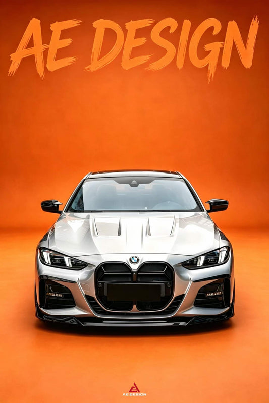 BMW 4 Series M440i 430i (With M-Package Bumper, does not fit base model) G22 G23 2020-ON with Aftermarket Parts - Plustic Series Front Lip ABS from ArmorExtend