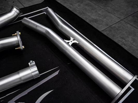BMW 5 Series 540i G30 G31 (Fits Both Pre-LCI & LCI) 2017-ON (3.0T) with Aftermarket Parts - Catback Exhaust with Valve Quadtips Stainless Steel / Titanium from ArmorExtend