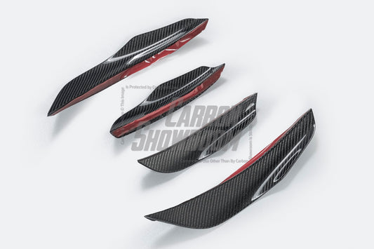 BMW 8 Series M850i 840i (With M-Package Bumper) G14 G15 G16 2018 2019 2020 2021 2022 2023 2024 with Aftermarket Parts - AE Style Front Canards Carbon Fiber from ArmorExtend