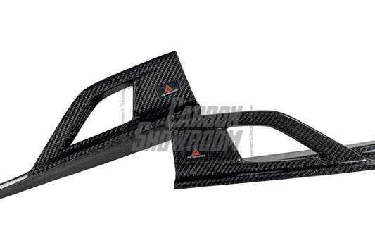 BMW 3 Series 330i (With M-Package Bumper, does not fit base model) M340i LCI G20 G21 2023 2024 with Aftermarket Parts - AE V1 Style Rear Diffuser & Canards Carbon Fiber from?ArmorExtend