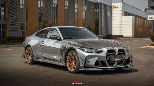 BMW M3 G80 G81 2021 2022 2023 2024 & M4 G82 G83 2021 2022 2023 2024 with Aftermarket Parts - AE Style Front Fenders Carbon Fiber from ArmorExtend