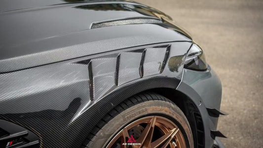 BMW M3 G80 G81 2021 2022 2023 2024 & M4 G82 G83 2021 2022 2023 2024 with Aftermarket Parts - AE Style Front Fenders Carbon Fiber from ArmorExtend