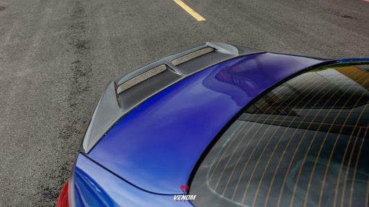 BMW M4 G82 2021-ON & 4 Series G22 430i M440i 2020-ON with Aftermarket Parts - Venom Sport Series Style Rear Lip Ducktail Spoiler Dry Pre-preg Carbon Fiber from ArmorExtend