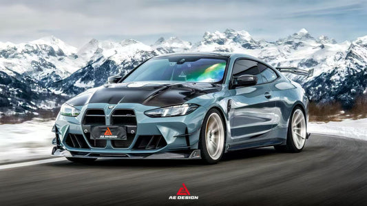 BMW M3CS M3C M3 G80 G81 2021-ON & M4CSL M4CS M4C M4 G82 G83 2021-ON with Aftermarket Parts - ART Vented Transparent Glass V2 Style Hood Bonnet Dry Pre-preg Carbon Fiber from ArmorExtend