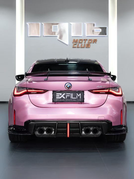 BMW M4 G82 2021 2022 2023 2024 & 4 Series G22 430i M440i 2020 2021 2022 2023 2024 with Aftermarket Parts - ART V2 Style Fiber Rear Wing Carbon Fiber from Pre-preg ArmorExtend