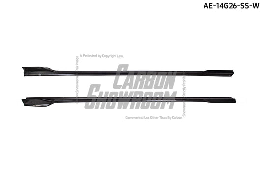 BMW I4 M50 / e Drive 40 & 4 Series Gran Coupe M440i 430i G26 2022 2023 2024 with Aftermarket Parts - AE Style Side Skirts Carbon Fiber from ArmorExtend
