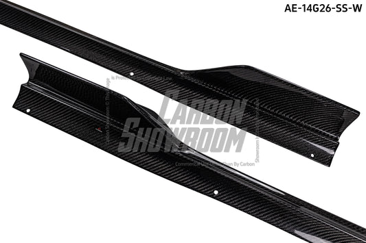 BMW I4 M50 / e Drive 40 & 4 Series Gran Coupe M440i 430i G26 2022 2023 2024 with Aftermarket Parts - AE Style Side Skirts Carbon Fiber from ArmorExtend