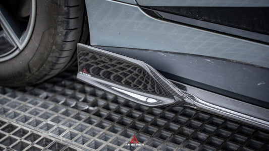 BMW I4 M50 / e Drive 40 & 4 Series Gran Coupe M440i 430i G26 2022 2023 2024 with Aftermarket Parts - AE Style Side Skirts Carbon Fiber from ArmorExtend