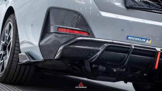 BMW I4 M50 / e Drive 40 G26 2022-ON & 4 Series Gran Coupe M440i 430i G26 2022-ON (with M-package bumper, does not fit base model) with Aftermarket Parts - AE Style Carbon Fiber Rear Diffuser & Canards from ArmorExtend