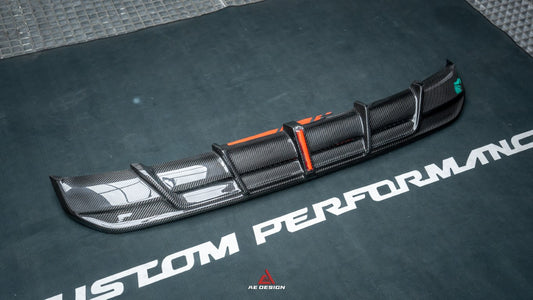 BMW I4 M50 / e Drive 40 G26 2022-ON & 4 Series Gran Coupe M440i 430i G26 2022-ON (with M-package bumper, does not fit base model) with Aftermarket Parts - AE Style Carbon Fiber Rear Diffuser & Canards from ArmorExtend