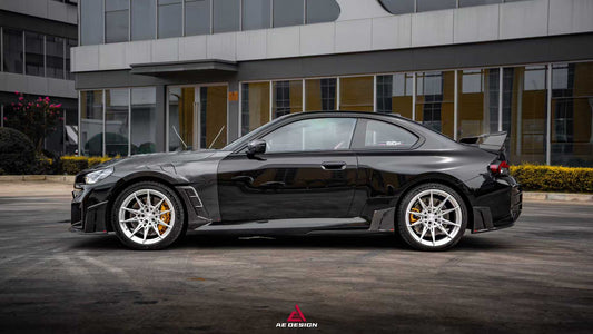 BMW M2 & M2C G87 2023 2024 with Aftermarket Parts - AE V2 Style Front Fenders Pre-preg Carbon Fiber from ArmorExtend