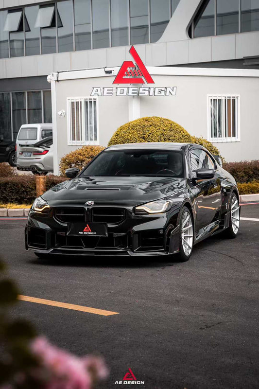 BMW M2 & M2C G87 2023 2024 with Aftermarket Parts - AE V2 Style Front Fenders Pre-preg Carbon Fiber from ArmorExtend