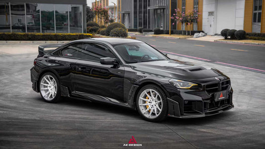 BMW M2 & M2C G87 2023 2024 with Aftermarket Parts - AE V2 Style Front Fenders Pre-preg Carbon Fiber from ArmorExtend