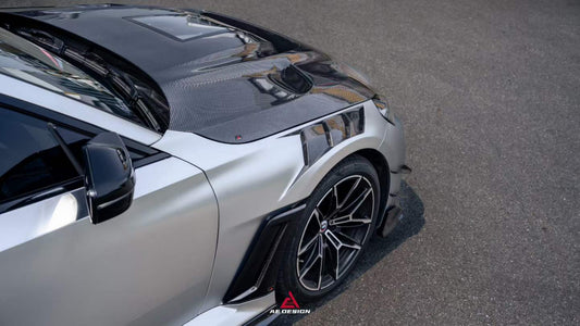BMW M2 M2CS G87 2023-ON & 2 Series 230i M240i G42 2022-ON with Aftermarket Parts - ART Vented Transparent Glass V2 Style Hood Bonnet Double-sided Dry Pre-preg Carbon Fiber from ArmorExtend