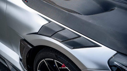 BMW M2 M2CS G87 2023-ON & 2 Series 230i M240i G42 2022-ON with Aftermarket Parts - ART Vented Transparent Glass V2 Style Hood Bonnet Double-sided Dry Pre-preg Carbon Fiber from ArmorExtend