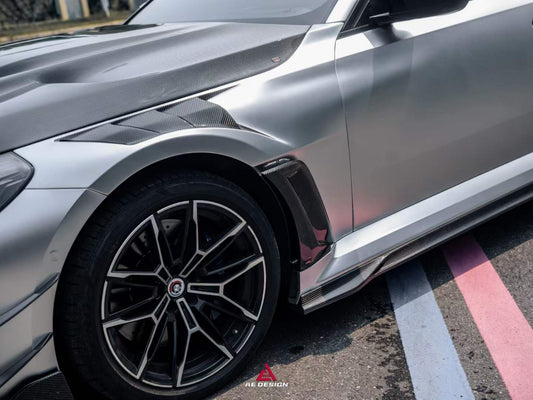 BMW M2 M2CS G87 2023-ON & 2 Series 230i M240i G42 2022-ON with Aftermarket Parts - ART Vented Transparent Glass V2 Style Hood Bonnet Double-sided Dry Pre-preg Carbon Fiber from ArmorExtend
