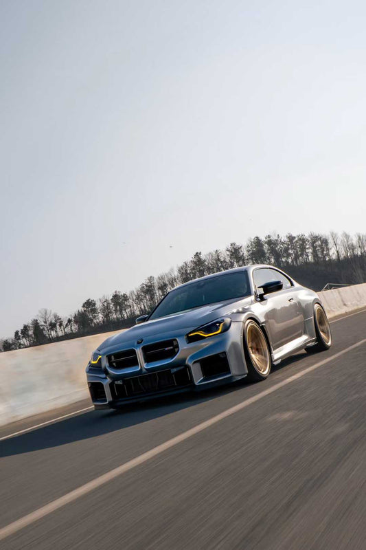 BMW M2 & M2C G87 2023 2024 with Aftermarket Parts - AE V2 Style Front Fenders Pre-preg Carbon Fiber from ArmorExtend