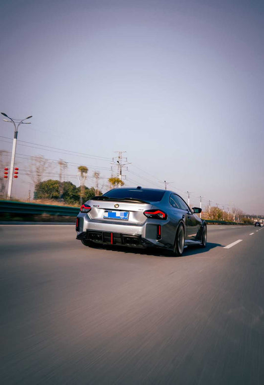 BMW M2 M2C G87 2023 2024 with Aftermarket Parts - ART & ART Street Version & AE Track Version Style Rear Diffuser & Canards Pre-preg Carbon Fiber from ArmorExtend