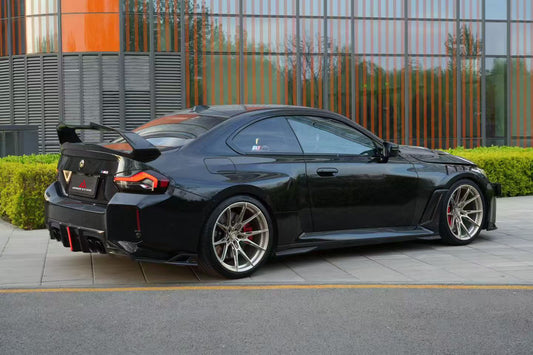 BMW M2 M2C G87 2023 2024 with Aftermarket Parts - ART & ART Street Version & AE Track Version Style Rear Diffuser & Canards Carbon Fiber from ArmorExtend