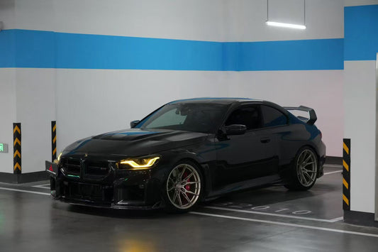 BMW M2 & M2C G87 2023 2024 with Aftermarket Parts - AE V2 Style Front Fenders Pre-preg Carbon Fiber from ArmorExtend