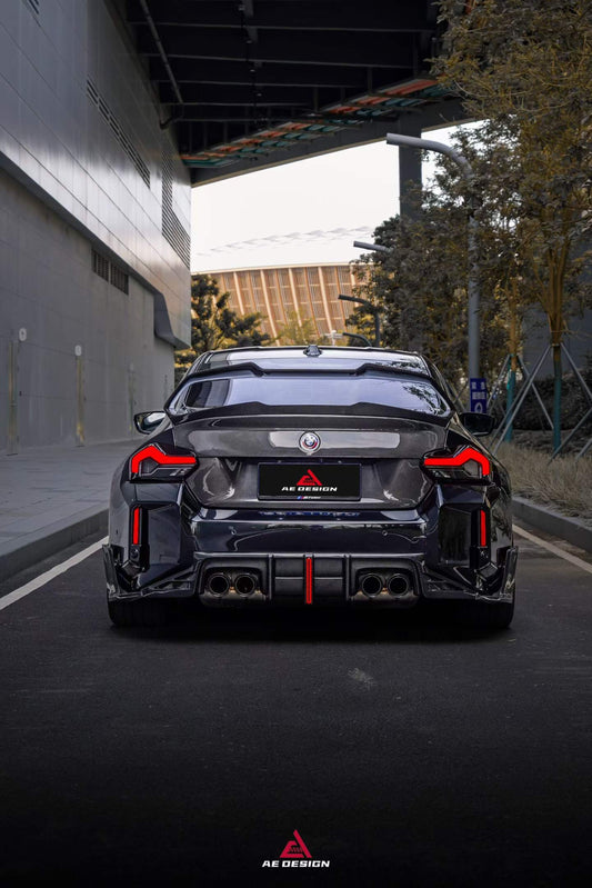 BMW M2 M2C G87 2023 2024 with Aftermarket Parts - ART & ART Street Version & AE Track Version Style Rear Diffuser & Canards Carbon Fiber from ArmorExtend