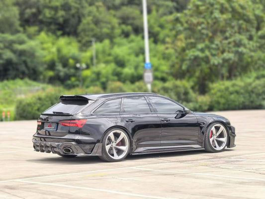Audi RS6 C8 2020 2021 2022 2023 2024 & RS7 C8 2020 2021 2022 2023 2024 with Aftermarket Parts - AE Rear Diffuser & Canards Carbon Fiber?from ArmorExtend